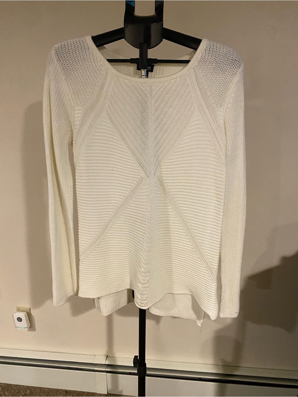 a.n.a Cream Textured Knit Long-Sleeve Sweater